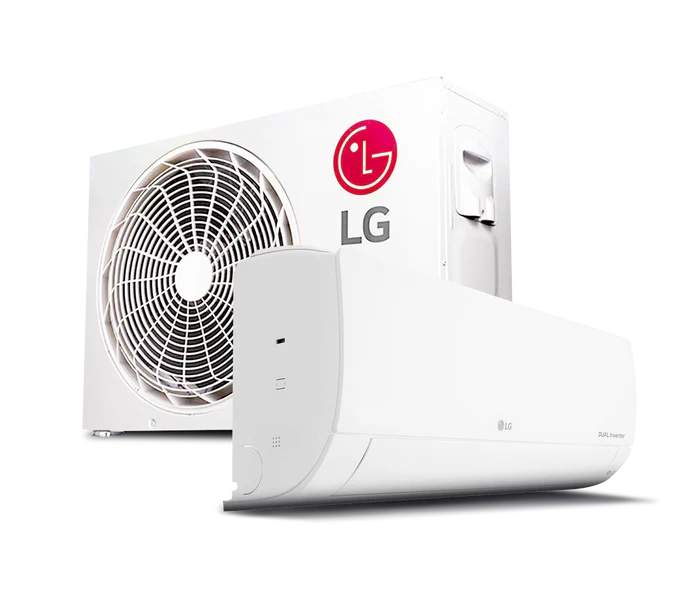 Aire Acondicionado Split Dual Inverter LG con Wi-Fi, funcionamiento silencioso y ahorro energético.
